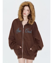 オーバーサイズ ZIP UPフーディー