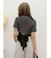 ラメZIPバックリボンニットトップス