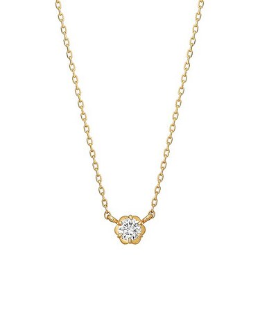 フィオレットセッティング一粒ダイヤモンドネックレス0. 07ｃｔ( YG)