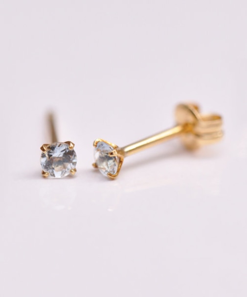 [ セカンドピアス] K18アクアマリンピアス