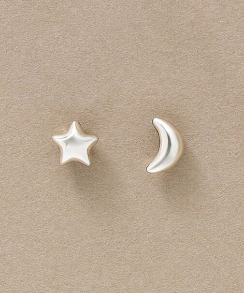 [ セカンドピアス] Pt月星ピアス