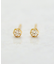 [ セカンドピアス] K18フィオレットセッティングダイヤモンドピアス0. 1ct