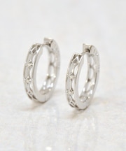 K14ダイヤモンドサークル（中折れ）タイプピアス