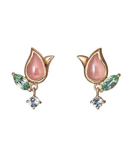 [ 誕生花ジュエリー] 3月チューリップピアス( PG)