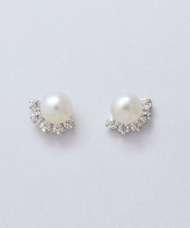 K14・K10 キラキラタンスイパールピアス(WG)