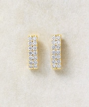 K18ダイヤモンド　レクタングルピアス