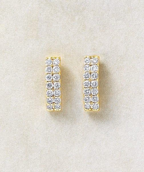 K18ダイヤモンド　レクタングルピアス