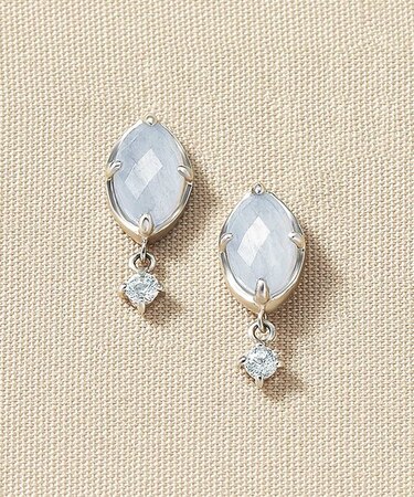 【 CANVAS】K14・K10 ブルーレース スカイチェスピアス