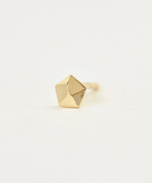 [ セカンドピアス] K18五角形ハーフピアス