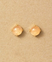 [ セカンドピアス] K18オレンジムーンストーンカボションピアス