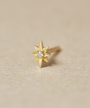 [ セカンドピアス] K18ダイヤモンド シャインハーフピアス