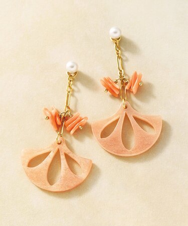 【 Journey】GF 2WAY サンゴ＆アクリルチャームピアス