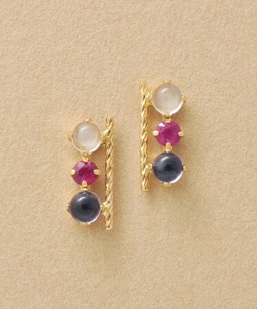 K18・K10 ルビー ワンポイントピアス