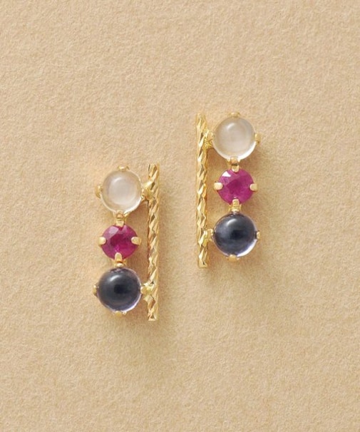 K18・K10 ルビー ワンポイントピアス