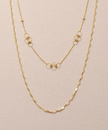 K10 フローレットダブルチョーカーネックレス　（ YG）