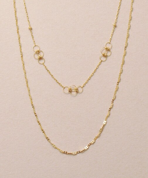 K10 フローレットダブルチョーカーネックレス　（ YG）