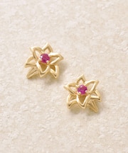 [ 誕生花ジュエリー] ７月ユリピアス( YG) 