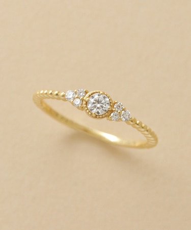 K10 モアサナイト ミルシャインリング （ YG）