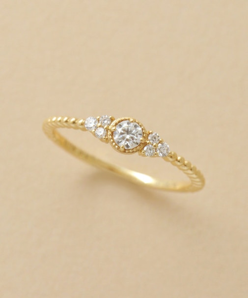 K10 モアサナイト ミルシャインリング （ YG）