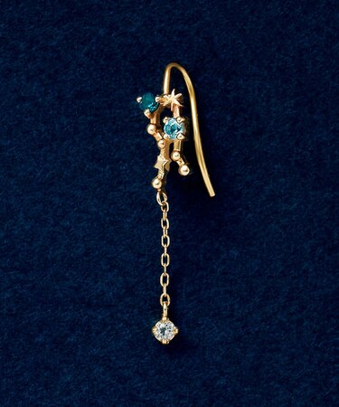 【 Solo Pierce】K18・K10 ふたご座流星群 クリッパー ワイヤーハーフピアス