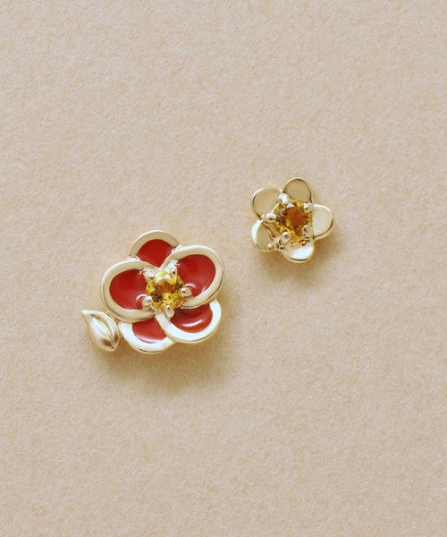 誕生花ジュエリー]11月ツバキピアス｜テイクアップの通販｜&mall