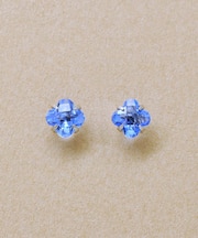 [ セカンドピアス] Ptリリィカットブルークォーツピアス
