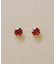 [ セカンドピアス] K18 ガーネットピアス
