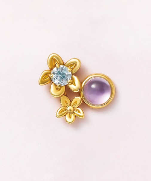 【 Solo　Pierce】SV・K10　スミレハーフピアス