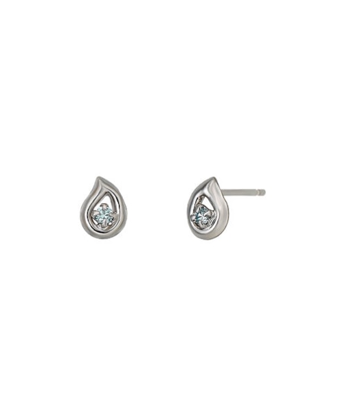 K14・K10 アイスブルーダイヤモンド プチデューピアス　(WG)