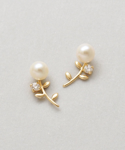 K18/K10/14kgf/イエローオパールピアス/リーフシェイプ オパール ピアス 18k K18YG 18金 エチオピア産 イエロー