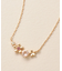[ 誕生花ジュエリー] 4月サクラネックレス(横ライン）