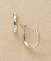 K14/K10 フラワーカットスリムフープピアス( WG)