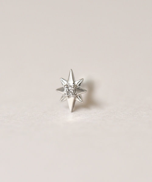 Solo Pierce】[ セカンドピアス] PTダイヤモンド シャインハーフピアス