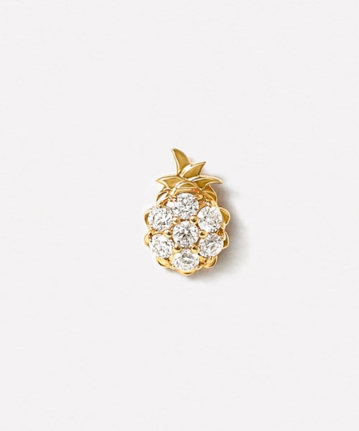 【 Solo Pierce】K18・K10 パイナップルハーフピアス