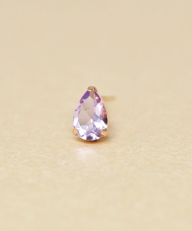 【 Solo Pierce】【 推しカラー】K18・K10 アメジスト しずくハーフピアス
