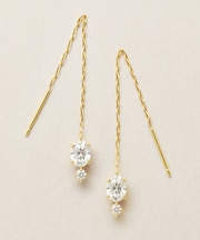 K18・K10 モアサナイト オーバルチェリーズピアス ( YG)