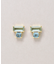 K18・K10 グリーンクォーツ ブルートパーズ ワンポイントピアス( YG)