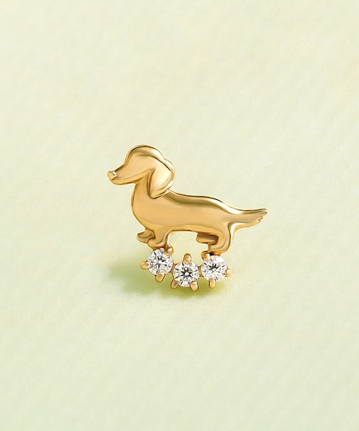 【 Solo Pierce】K18・K10 ダックスフンドハーフピアス