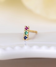 【 Solo Pierce】[ セカンドピアス] K18 貴石3石ハーフピアス