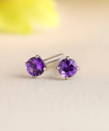 [ セカンドピアス] Pt アメジストピアス