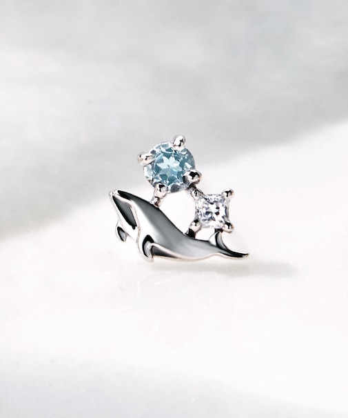 【 Solo Pierce】K14・K10 クジラ ハーフピアス