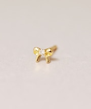 【 Solo Pierce】[ セカンドピアス] K18リボン ダイヤモンドハーフピアス