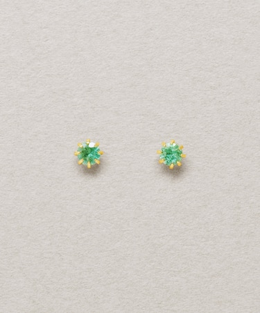 [ セカンドピアス]K18エメラルドピアス