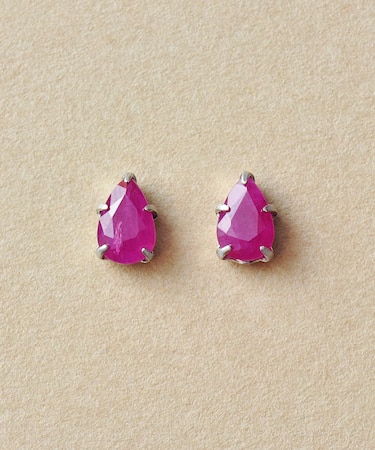 [ セカンドピアス]Ptルビー ドロップピアス