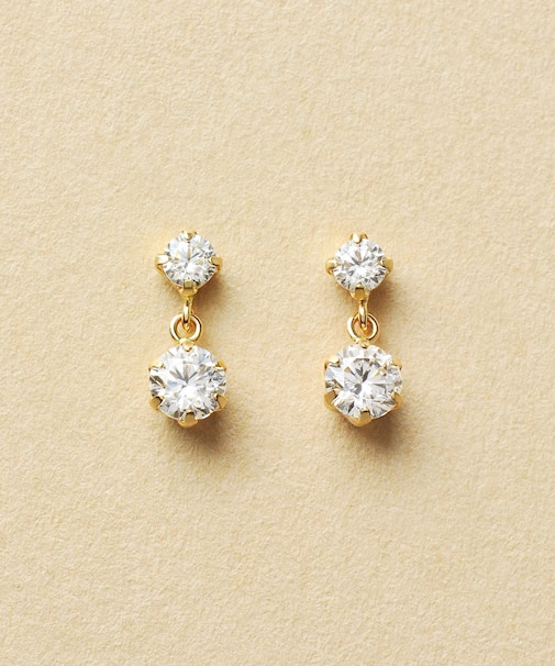 【Lively】K10 ２石 スイングピアス( YG)