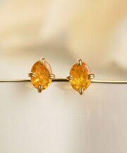 [ セカンドピアス] K18  スペサタイトガーネットピアス