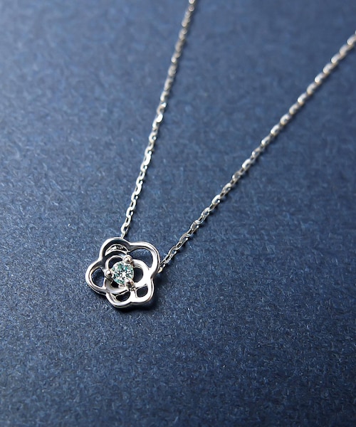K10ダイヤモンド 透かしフラワーネックレス( WG)｜テイクアップの通販