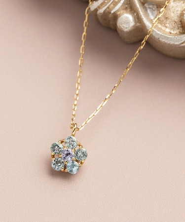 K10 ブルートパーズ パンジー( パンセ)ネックレス