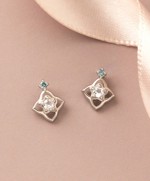 K14・K10 ダイヤモンド ミルテ ピアス( WG)｜テイクアップの通販