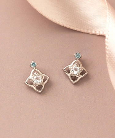 K14・K10 ダイヤモンド ミルテ ピアス( WG)